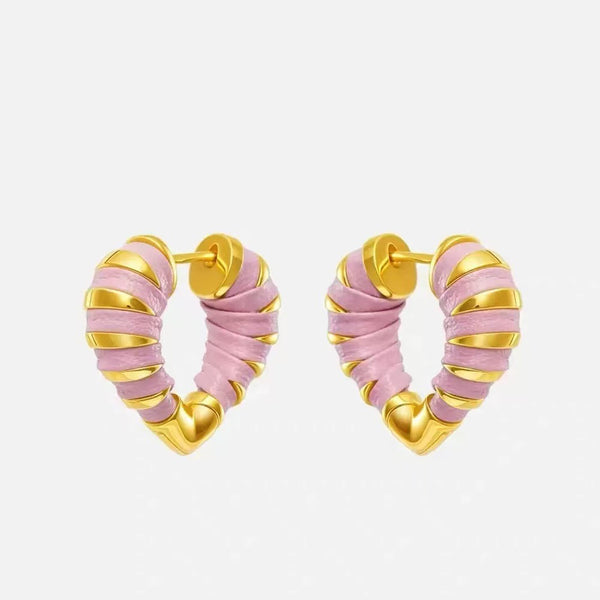 Gold Heart Stud Earrings - Zafari Studio Jewelry